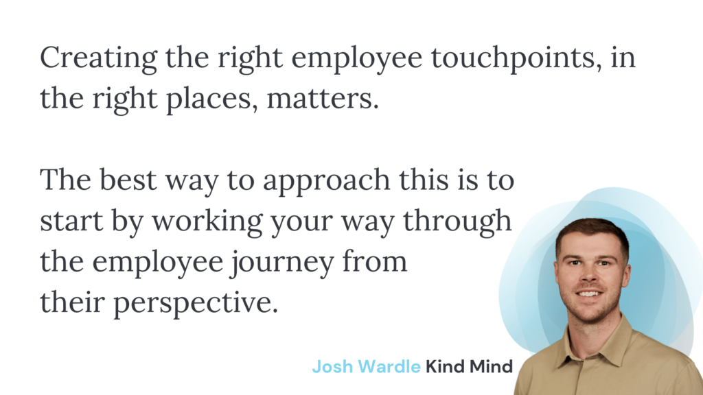 Graphic showing ROI of creating the right employee touch points - lifted from text